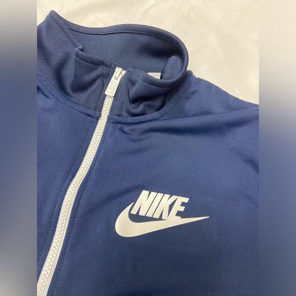 NIKE Navy + White Stripe Full Zip Jacket Small Athletic Track Suit Jacket - Picture 6 of 12